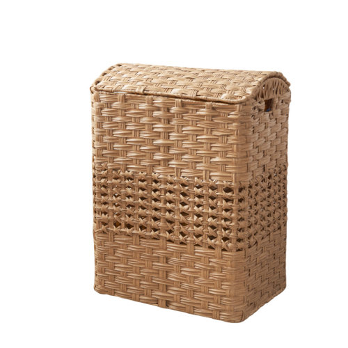 Bay Isle Home™ Apostle Rectangular Woven Resin Wicker Laundry Hamper - 18.5" x 14.6" x 24" - Natural Brown & Reviews | Wayfair