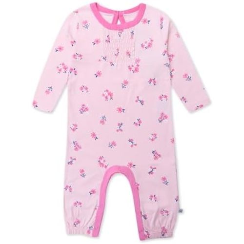 HonestBaby baby-girls Gathered Front Coverall 100% Organic Cotton for Baby Girls