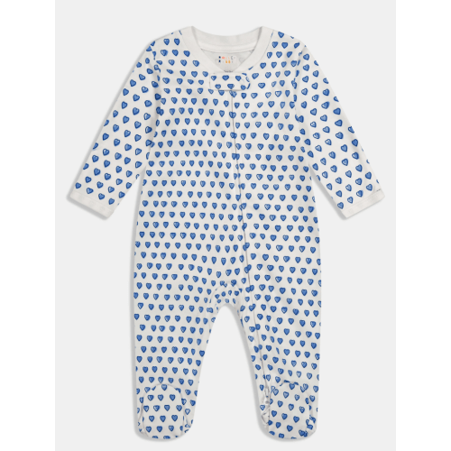 Infant Hearts Zipper Footie