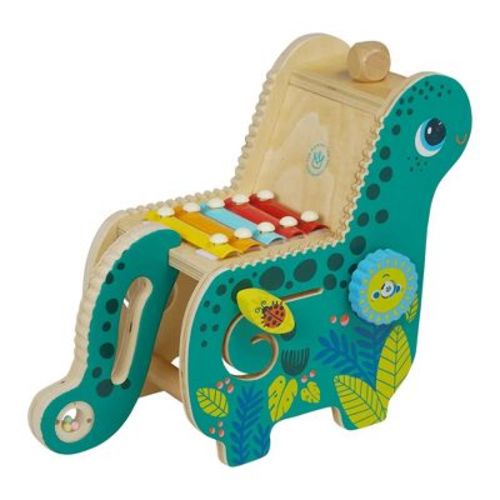 Manhattan Toy Wooden Dinosaur Toddler and Preschool Musical Learning Toy with Xylophone, Sawtooth Ridges and Solo Mallet