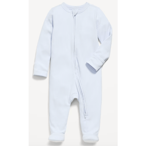 Ribbed 2-Way-Zip Sleep & Play Footed One-Piece for Baby