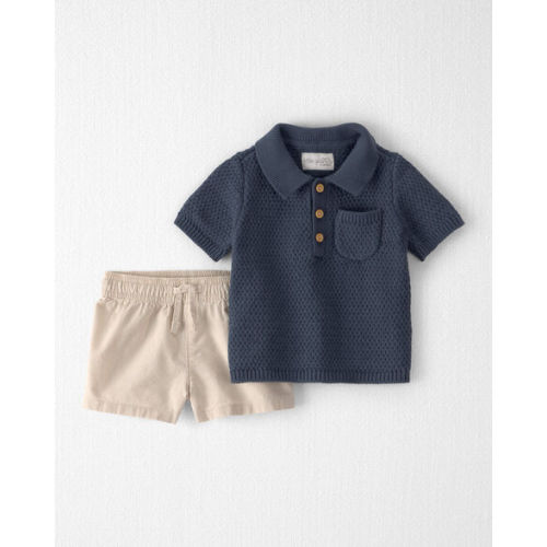 Baby Boy 2-Piece Organic Cotton Sweater Knit Top & Short Set - Little Planet | Carter's