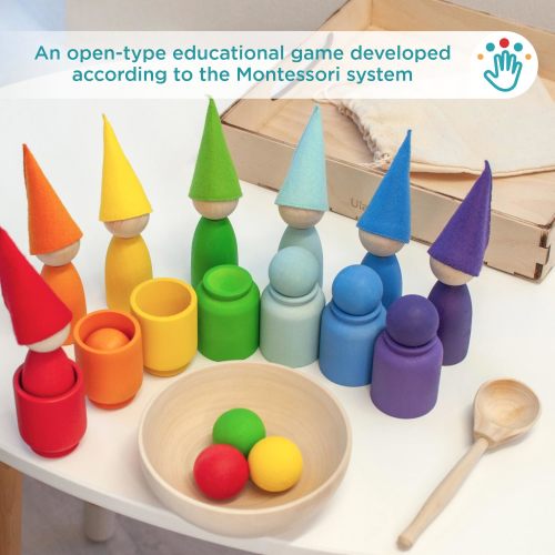 Rainbow Peg Dolls and Balls in Cups (2 Edition) – Ulanik US