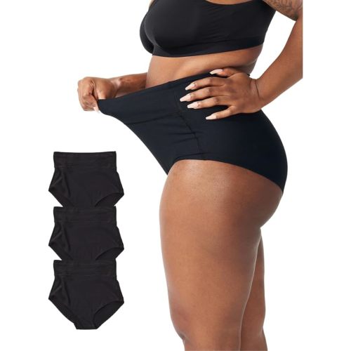 Bodily The All-In Panty, Maternity, Postpartum & C-Section Underwear, High Waisted, Soft, Stretchy for Pregnancy - 3pk