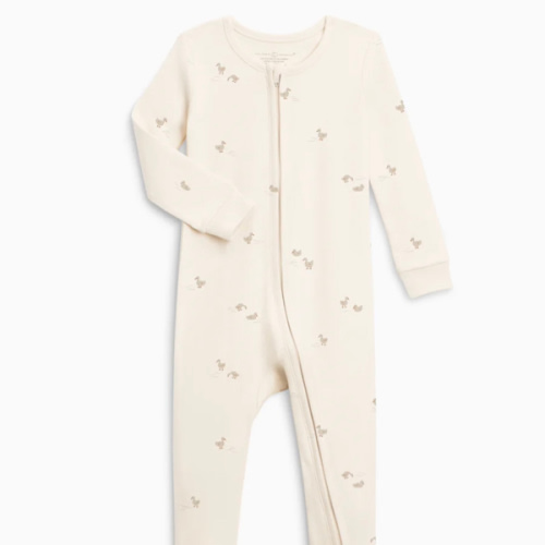 Peyton Zipper Sleeper | Bee / Pewter