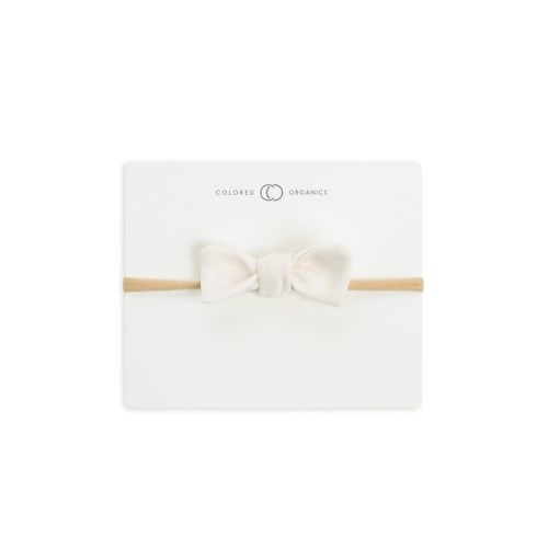 Colored Organics Dainty Bow Headband - Coconut Muslin