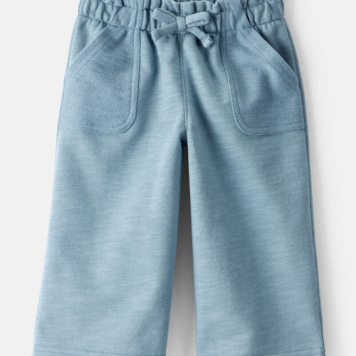 Blue Baby Girl 100% Cotton Wide-Leg Pants - Blue | Carter’s Oshkosh Canada
