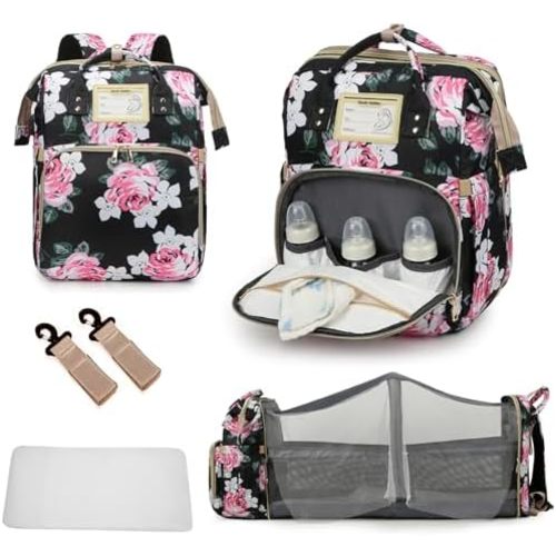 Diaper Bag Backpack with Changing Station Waterproof Baby Bag for Mom,Large Travel Backpack Stroller
