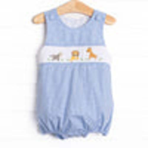 Wild Ones Smocked Bubble, Blue – Stitchy Fish