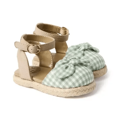 Baby Herbal Green Gingham Baby Gingham Bow Sandal by Janie and Jack