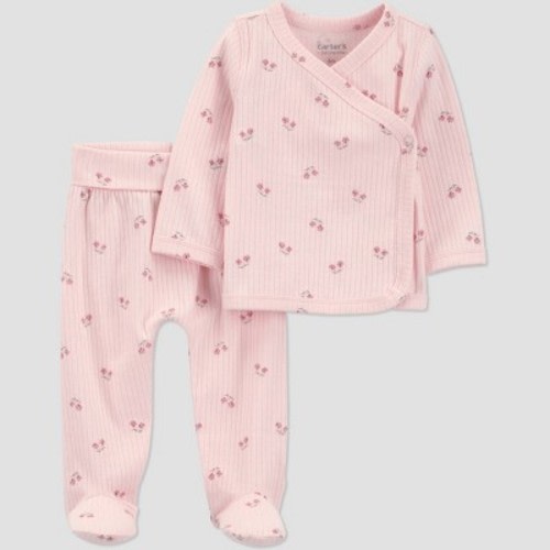 Carter's Just One You® Baby Girls' 2pc Floral Top and Bottom Set - Pink Preemie