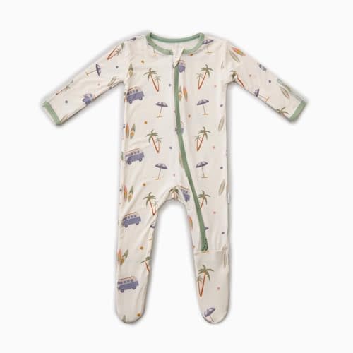 Bamboo Little Soft Baby Footie Pajamas, Baby Clothes, Newborn Sleepers, 95% Viscose and 5% Spandex, 0-24 Months