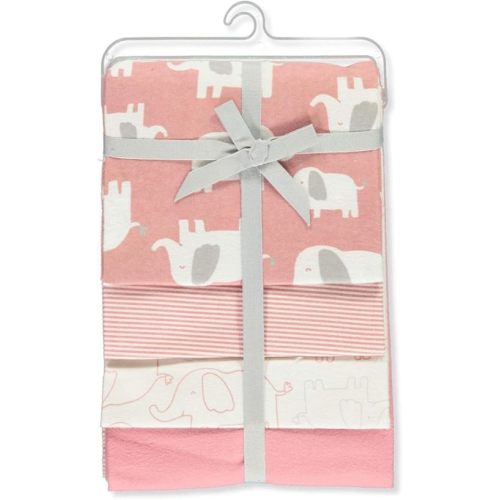 Carter's 4-Pack Elephant March Receiving Blankets - Pink/White, one Size