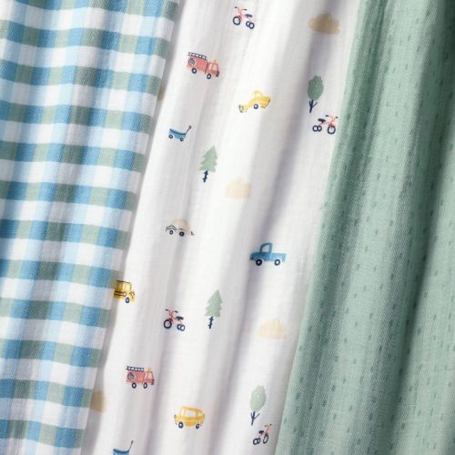 Muslin Swaddle Baby Blanket - Transportation - 3pk - Cloud Island™