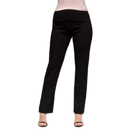 24seven Comfort Apparel Maternity Comfortable Stretch High Waist Dress Pants-Black-3X