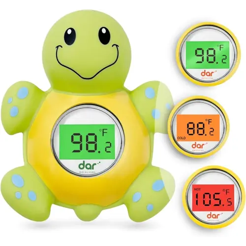Baby Bath Thermometer, Digital Water Temperature Thermometers with 3 Color Backlit and Temperature Warning, Safety Bath Tube Thermometers Floating Toy for Infant, Toddler
