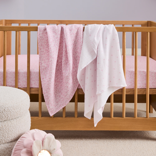 Heirloom Rosie Pink Muslin Baby Swaddles Pack of 2 | Adairs