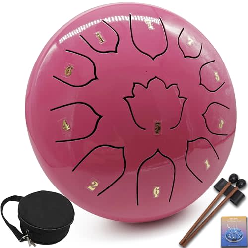 VESYMAN Steel Tongue Drum 8.5 Inch 11 Notes  Perfect for Yoga, Meditation & Relaxation  Music Gift for Family & Friends