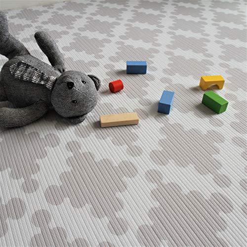 Soft Premium Baby Play Mats - Double-Sided Tummy Time Baby Foam playmat | Play mat for Baby Comfort or Yoga Mat - Baby Mats for Playing, Baby Accessories, Baby Shower Gifts | Large Blue - Grey