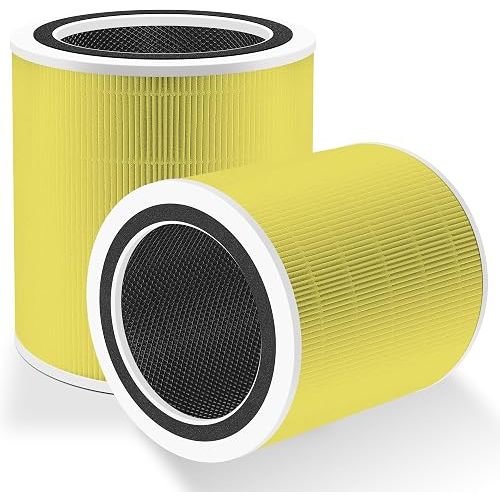 Core 400S Pet Care Replacement Filter for LEVOIT Core 400S Smart WiFi Air Purifier, Funmit 3-in-1 Replacement Filter, Part # Core 400S-RF-PA (LRF-C401-YUS), Yellow, 2 Pack