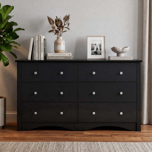 Homall, Double Dresser, 6-Drawer, Modern Wood Storage Cabinet