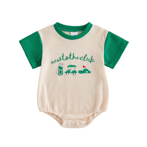 Sasaerucure Newborn Infant Baby Boy Girl Golf Short Sleeve Romper New To The Club Bubble Outfit Summer Jumpsuit Clothes