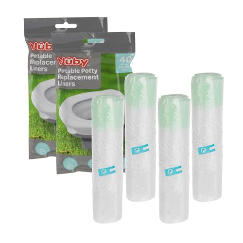 Nuby Portable Potty Replacement Liners - Disposable Potty Liners - Toddler Potty Training Essentials - 80 Count