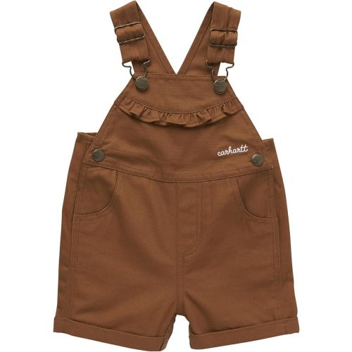 Carhartt Kid's CM9748 Canvas Ruffle Front Shortall - Girls