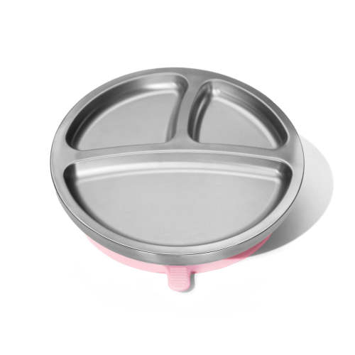 Baby Round Divided Plate | Stainless Steel & Silicone
