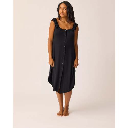 Ruffle Strap Labor & Delivery Gown | Navy - Kindred Bravely