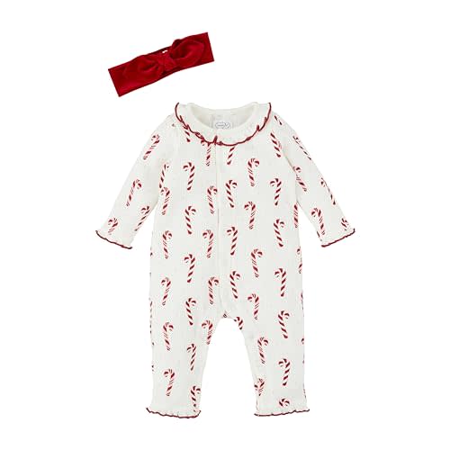Mud Pie baby-girls Baby Candy Cane Bodysuit and Headband Set