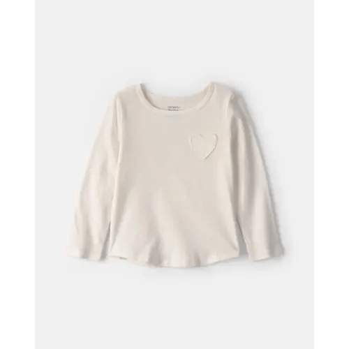 Toddler Girl Heart Long-Sleeve Top - Cream | Carter's