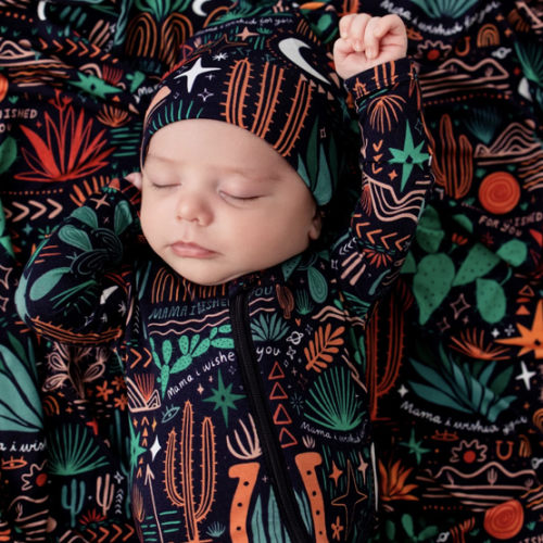 Cactus Western Bamboo Newborn Swaddle Set + Cap | Raising Mama