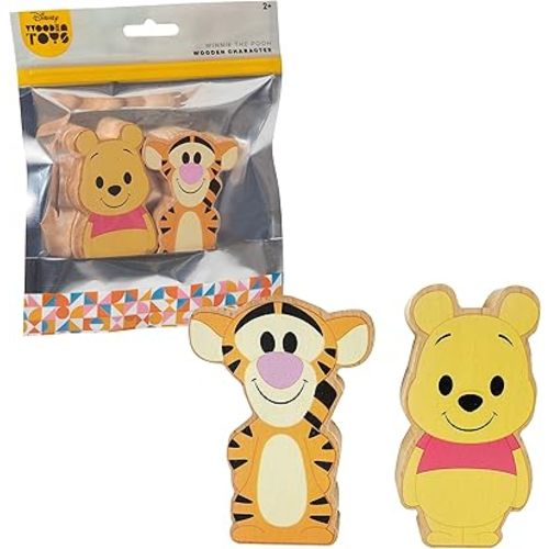 Disney Wooden Toys 2-Piece Figure Set with Winnie the Pooh & Tigger, Kids Toys for Ages 2 Up by Just Play