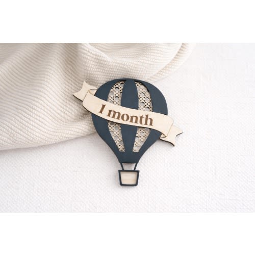 Hot Air Balloon Baby Milestone Sign | Wooden Photo Prop