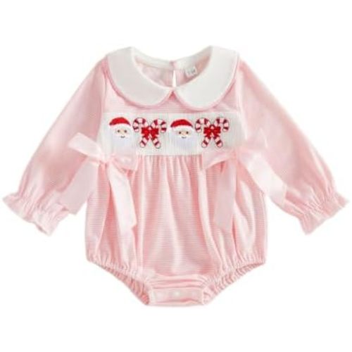 MoZiKQin Baby Girl Thanksgiving Outfit Turkey Bubble Romper Long Sleeve Doll Collar Plaid Jumpsuit Boutique Fall Clothes