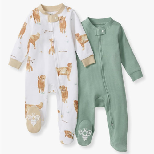 Burt's Bees Baby Organic Cotton Sleep and Play Footed Pajamas for Boys