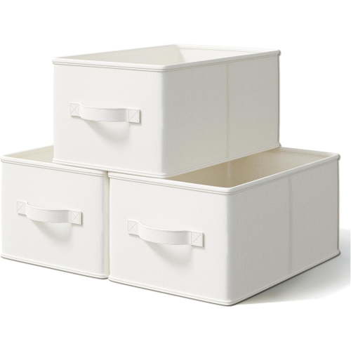 3 Pack Fabric Storage Bins for Shelves Closet Storage Bins Collapsible Closet Organizers for Clothes