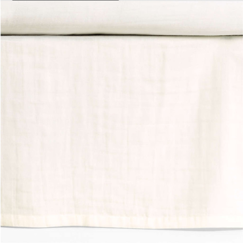 Supersoft Pampas Ivory Organic Cotton Gauze Baby Crib Skirt