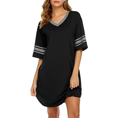 Ekouaer Womens Nightgown Short Sleeve Sleepshirt