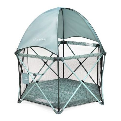 Baby Delight Go With Me Deluxe Eclipse Portable Playard with Canopy and Pad - Green Garden