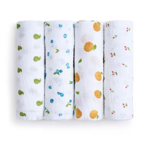 aden + anais fresh fruit organic cotton muslin swaddles 4 pack