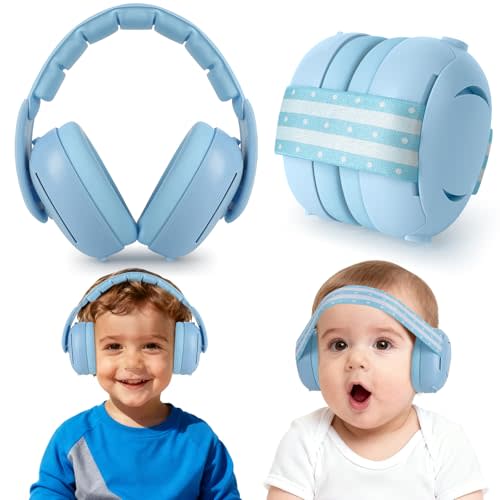 [2-in-1] Baby Ear Muffs Noise Protection - [Two Modes] Baby Headphones for Noise Cancelling Headphones- Infant Headphones Noise Cancelling - Ear Protection for 3 Months to 4 Years