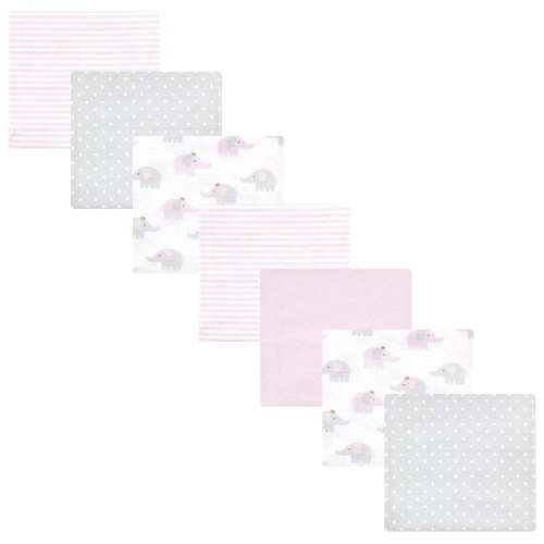 Luvable Friends Hudson Baby Flannel Receiving Blankets 7pk, Purple Elephants