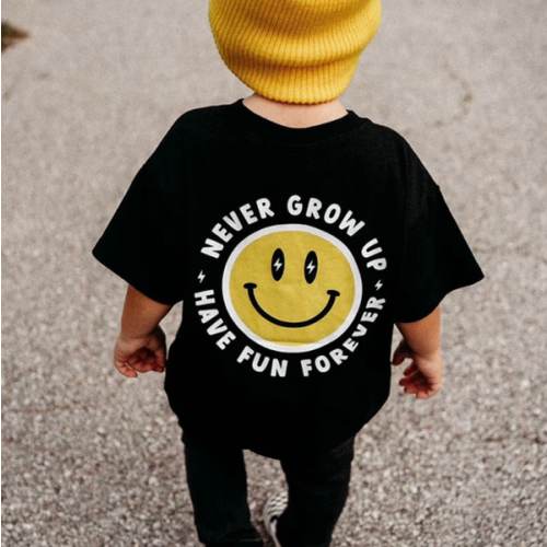 Never Grow Up T-Shirt - Yellow | Little Trouble