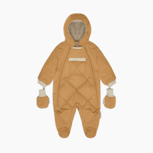 7AM Enfant Benji Snowsuit Bebe - Cognac Quilted, 3-6 M