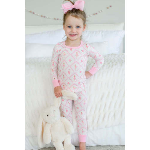Two-Piece Bamboo Pajamas in Darling Ballerina | Caden Lane