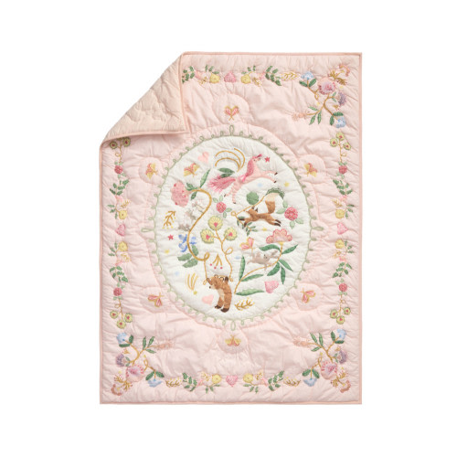 Storybook Friends Baby/Toddler Quilt ,36x50, Pink Multi