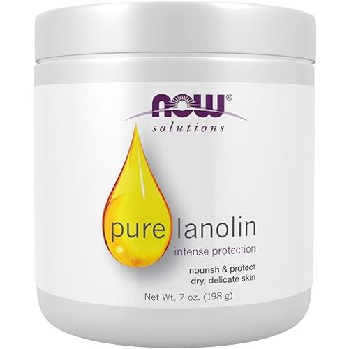 NOW Solutions, Pure Lanolin, Wind and Harsh Environment Skin Protectant, Thick Jelly, For Rough Dry Skin, 7-Ounce