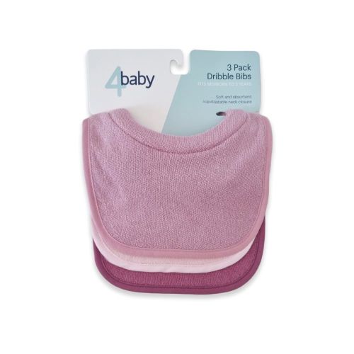 4Baby Bib Newborn Dribble Girl - 3 Packs